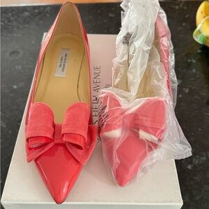 Saks Fifth Avenue Red Bow Pointed Heels
